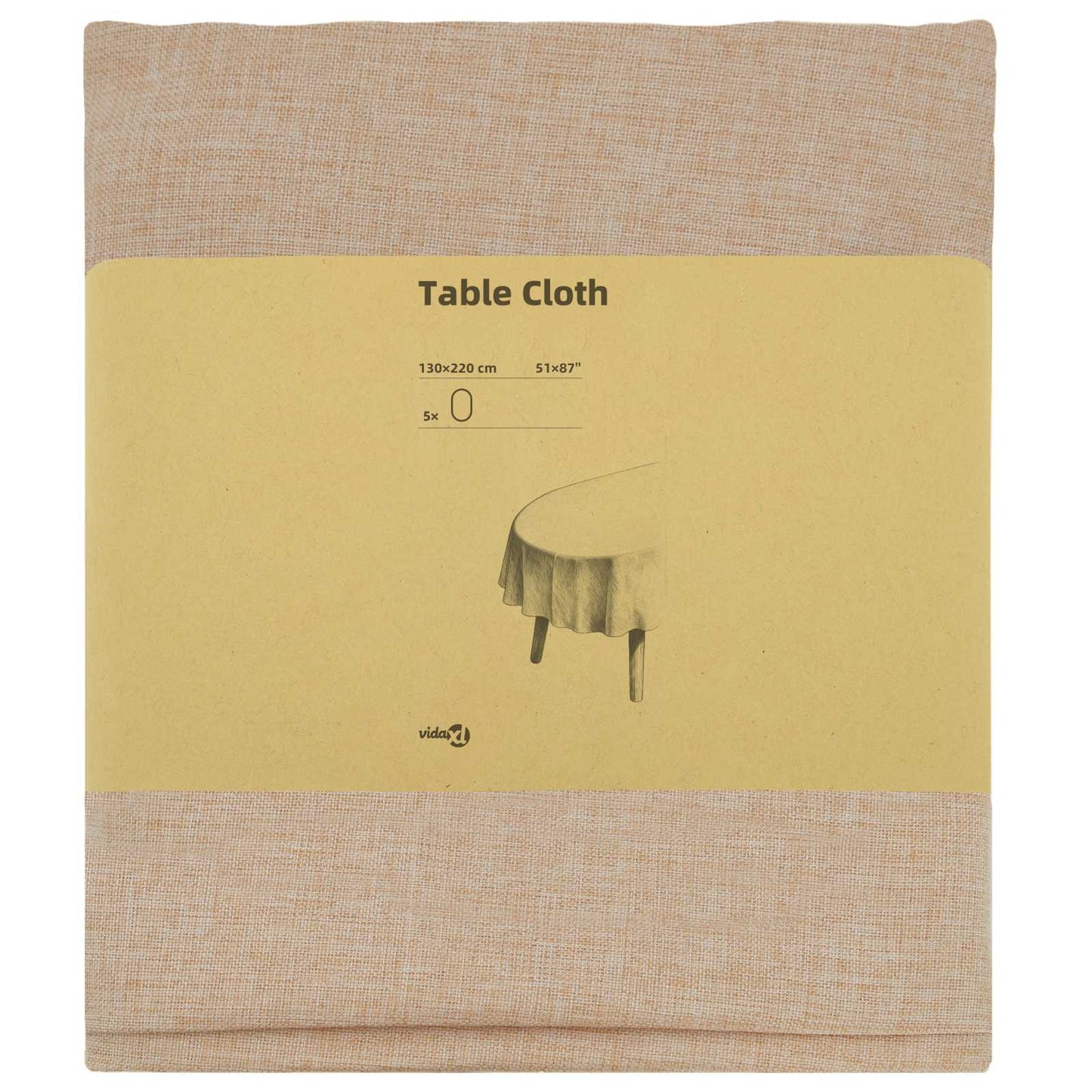 Table Cloth 5 pcs Oval Beige 130 x 220 cm