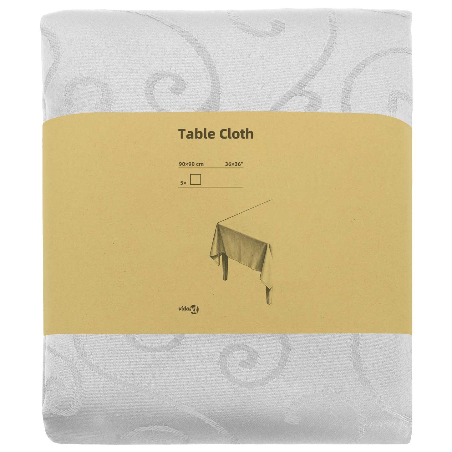 Table Cloth 5 pcs Square White 90 x 90 cm