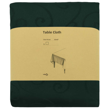 Table Cloth 5 pcs Square Dark Green 110 x 110 cm