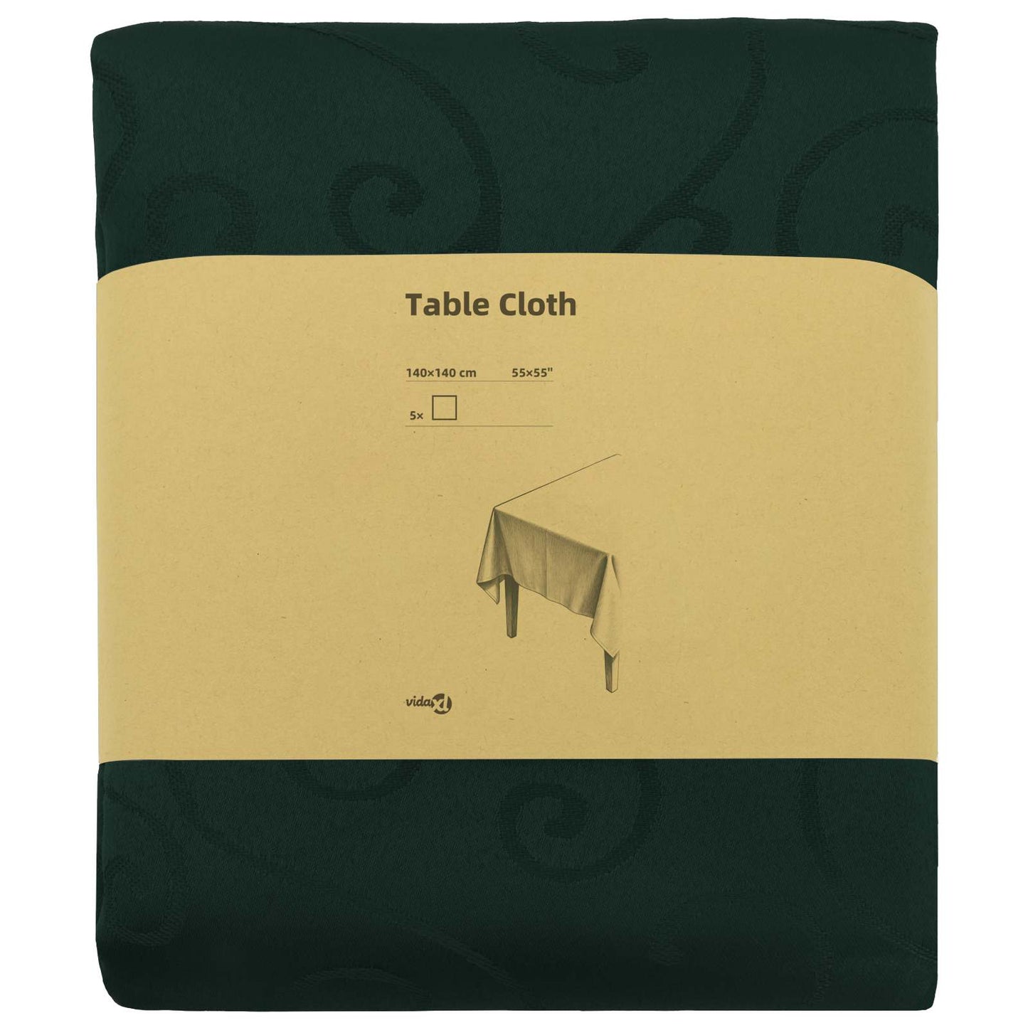 Table Cloth 5 pcs Rectangular Dark Green 140 x 140 cm
