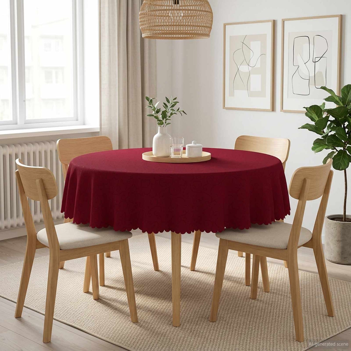 Table Cloth 5 pcs Round Wine Red Ø 180 cm