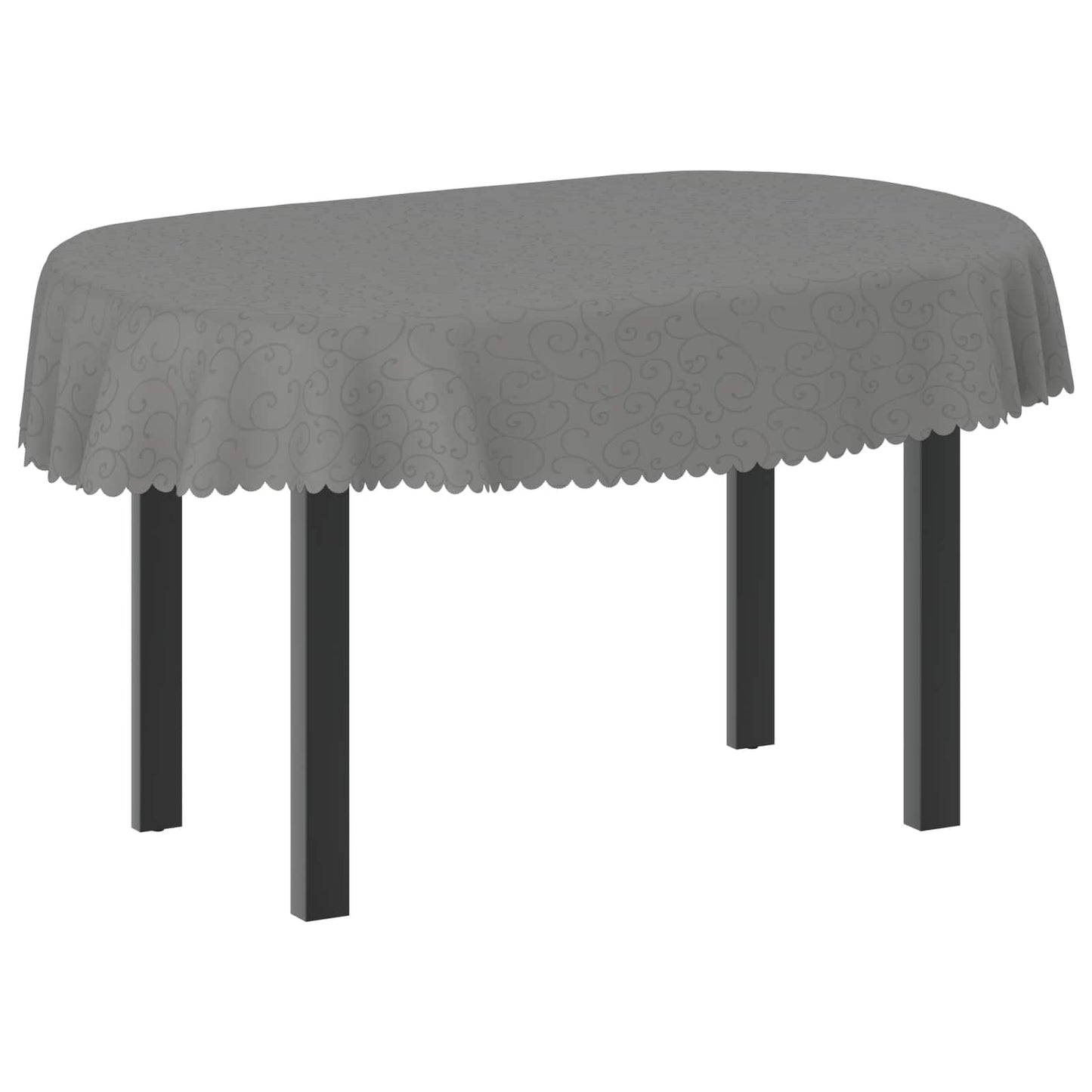 Table Cloth 5 pcs Oval Light Grey 130 x 180 cm