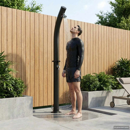 Solar Shower with Shower Head 20 L PVC, ABS, Zinc Alloy Black