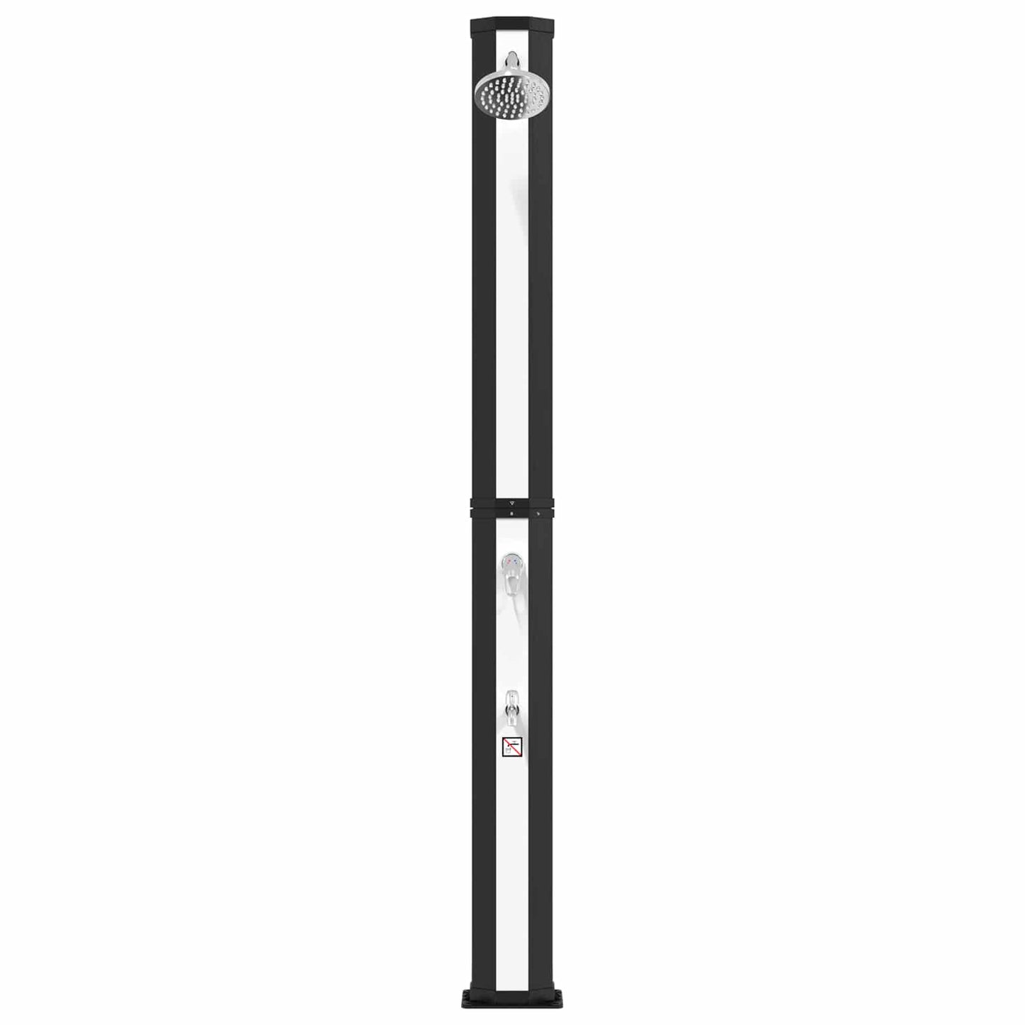 Solar Shower with Shower Head and Faucet 40 L Black and Silver