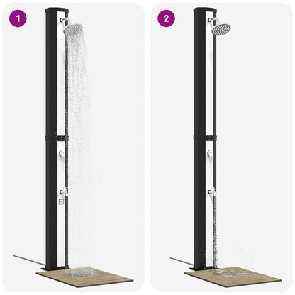 Solar Shower with Shower Head and Faucet 40 L Black and Silver