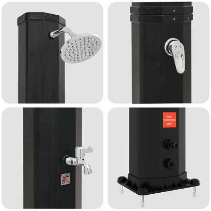 Solar Shower with Shower Head and Faucet PVC, ABS, Zinc Alloy