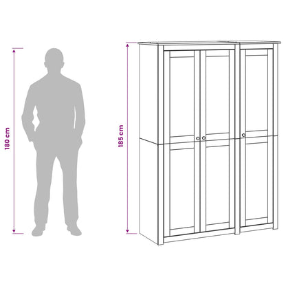 Wardrobe PANAMA Honey 131.5 x 50 x 185 cm Solid Pine Wood