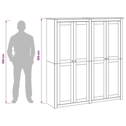 Wardrobe PANAMA Honey 169 x 50 x 185 cm Solid Pine Wood
