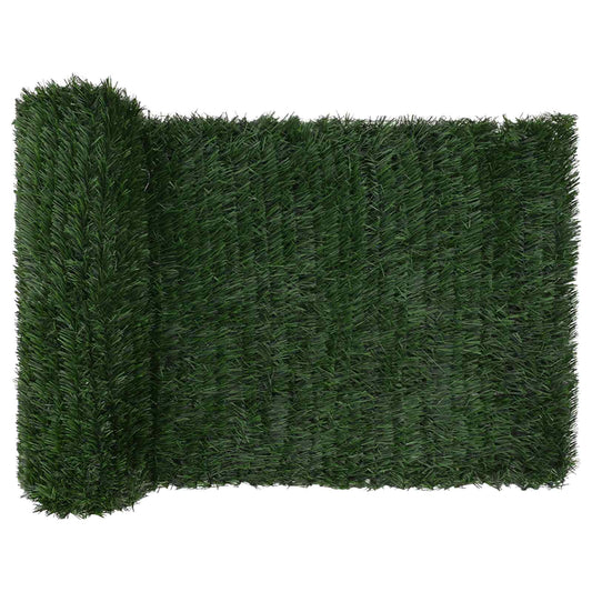 Artificial Fence Dark Green 1 x 3 m PVC and Steel