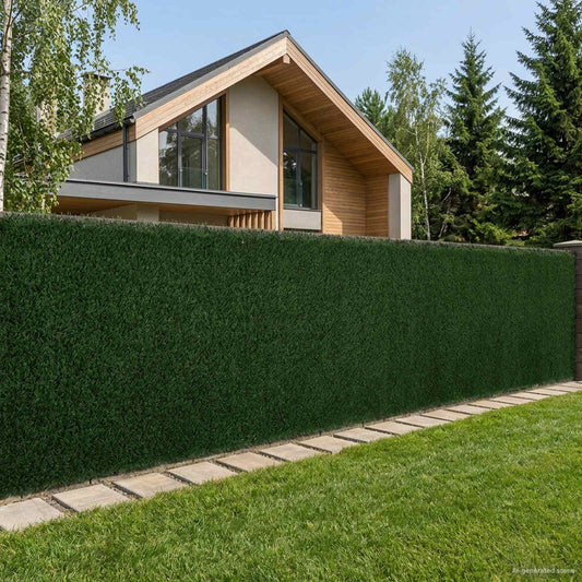 Artificial Fence Dark Green 1.5 x 4 m PVC and Steel