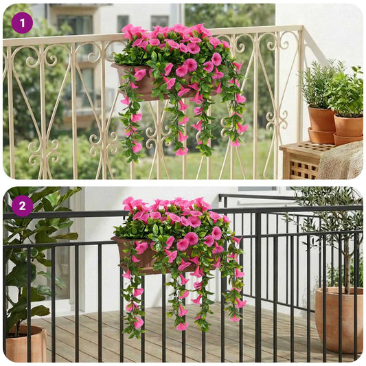 Artificial Flowers Purple Red 55 x 20 x 55 cm PE and Steel