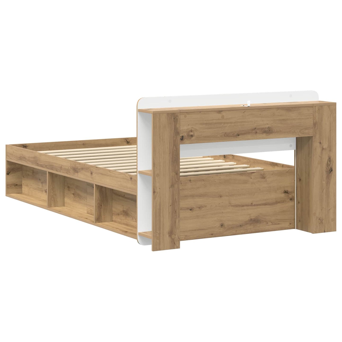 Bed Frame with Storage Artisan Oak 75 x 190 cm Engineered Wood