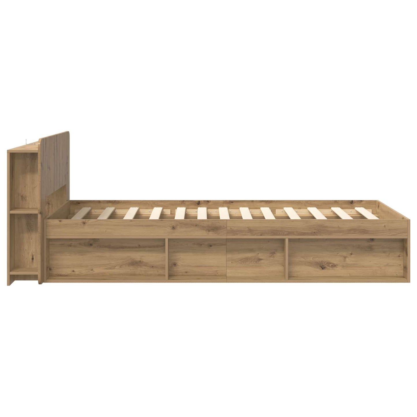 Bed Frame with Storage Artisan Oak 75 x 190 cm Engineered Wood