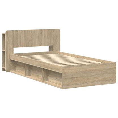 Bed Frame with Storage Sonoma Oak 75 x 190 cm Engineered Wood