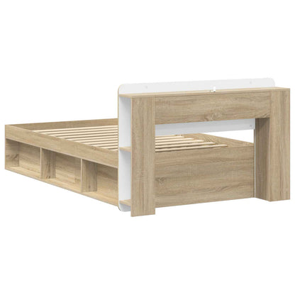 Bed Frame with Storage Sonoma Oak 75 x 190 cm Engineered Wood