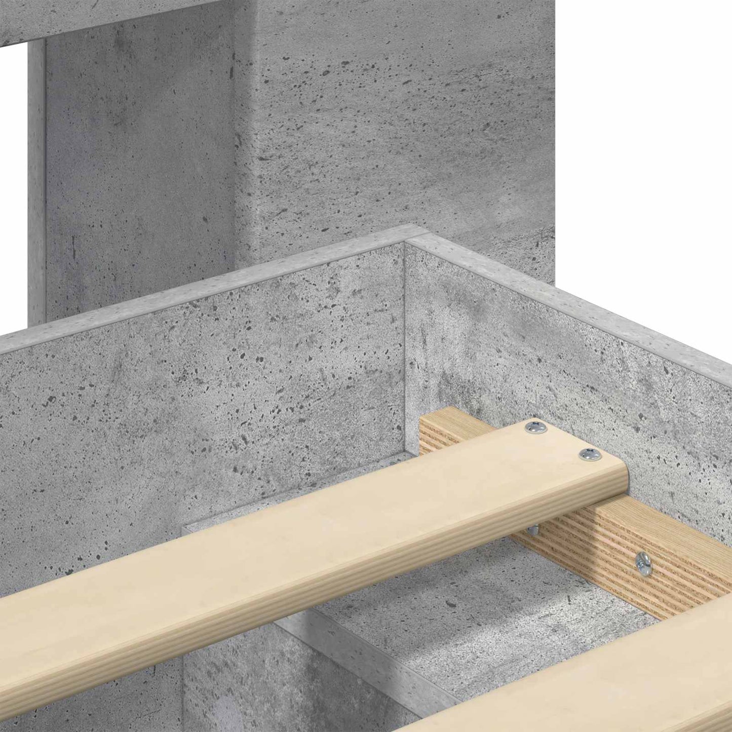 Bed Frame with Storage with Headboard Concrete Grey 80 x 200 cm