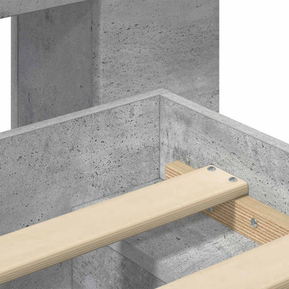 Bed Frame with Storage with Headboard Concrete Grey 80 x 200 cm