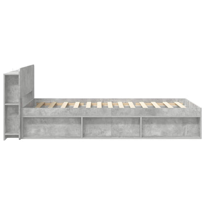 Bed Frame with Storage with Headboard Concrete Grey 80 x 200 cm