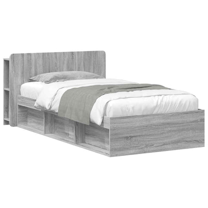 Bed Frame with Storage Grey Sonoma 80 x 200 cm Engineered Wood