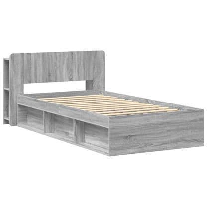 Bed Frame with Storage Grey Sonoma 80 x 200 cm Engineered Wood