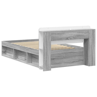 Bed Frame with Storage Grey Sonoma 80 x 200 cm Engineered Wood