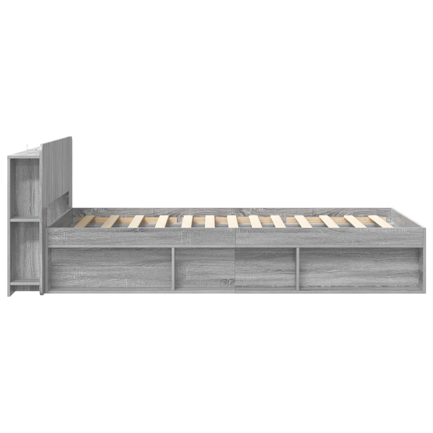 Bed Frame with Storage Grey Sonoma 80 x 200 cm Engineered Wood