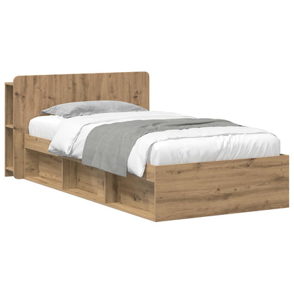 Bed Frame with Storage Artisan Oak 90 x 190 cm Engineered Wood
