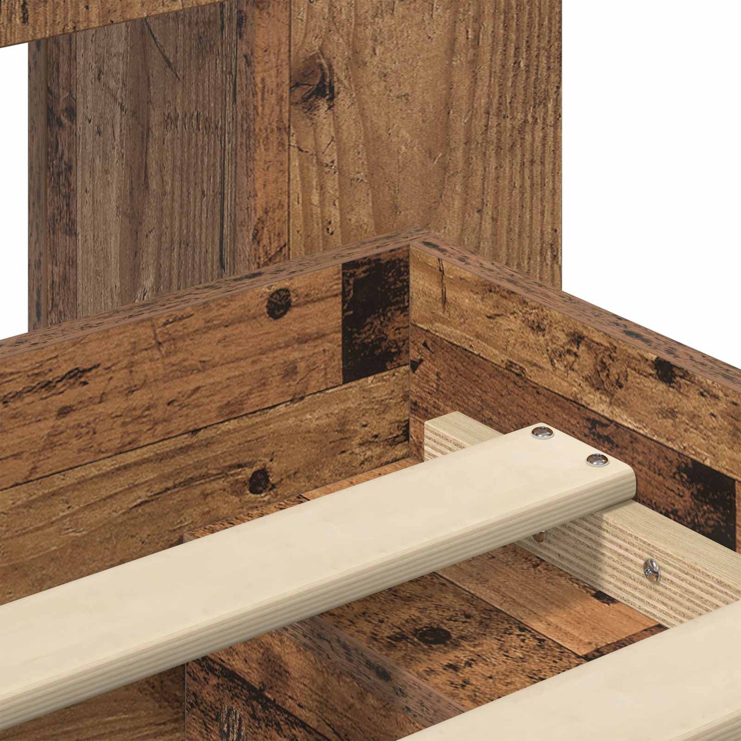 Bed Frame with Storage Old Wood 90 x 190 cm Engineered Wood