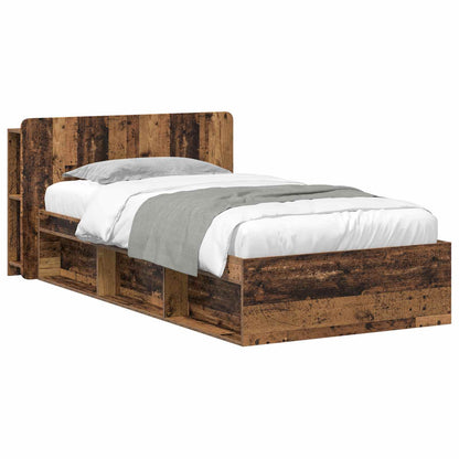 Bed Frame with Storage Old Wood 90 x 190 cm Engineered Wood