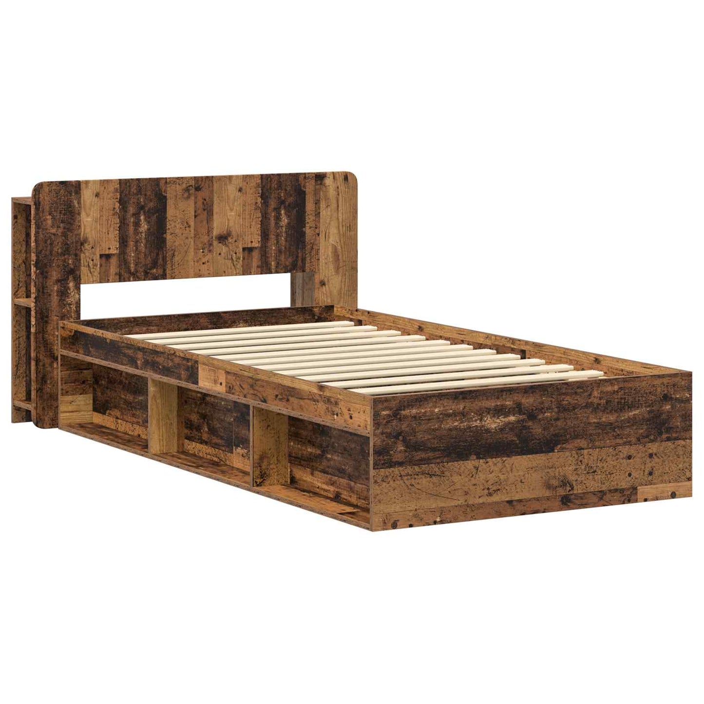 Bed Frame with Storage Old Wood 90 x 190 cm Engineered Wood