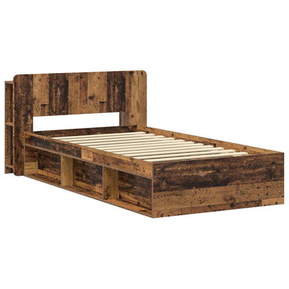 Bed Frame with Storage Old Wood 90 x 190 cm Engineered Wood