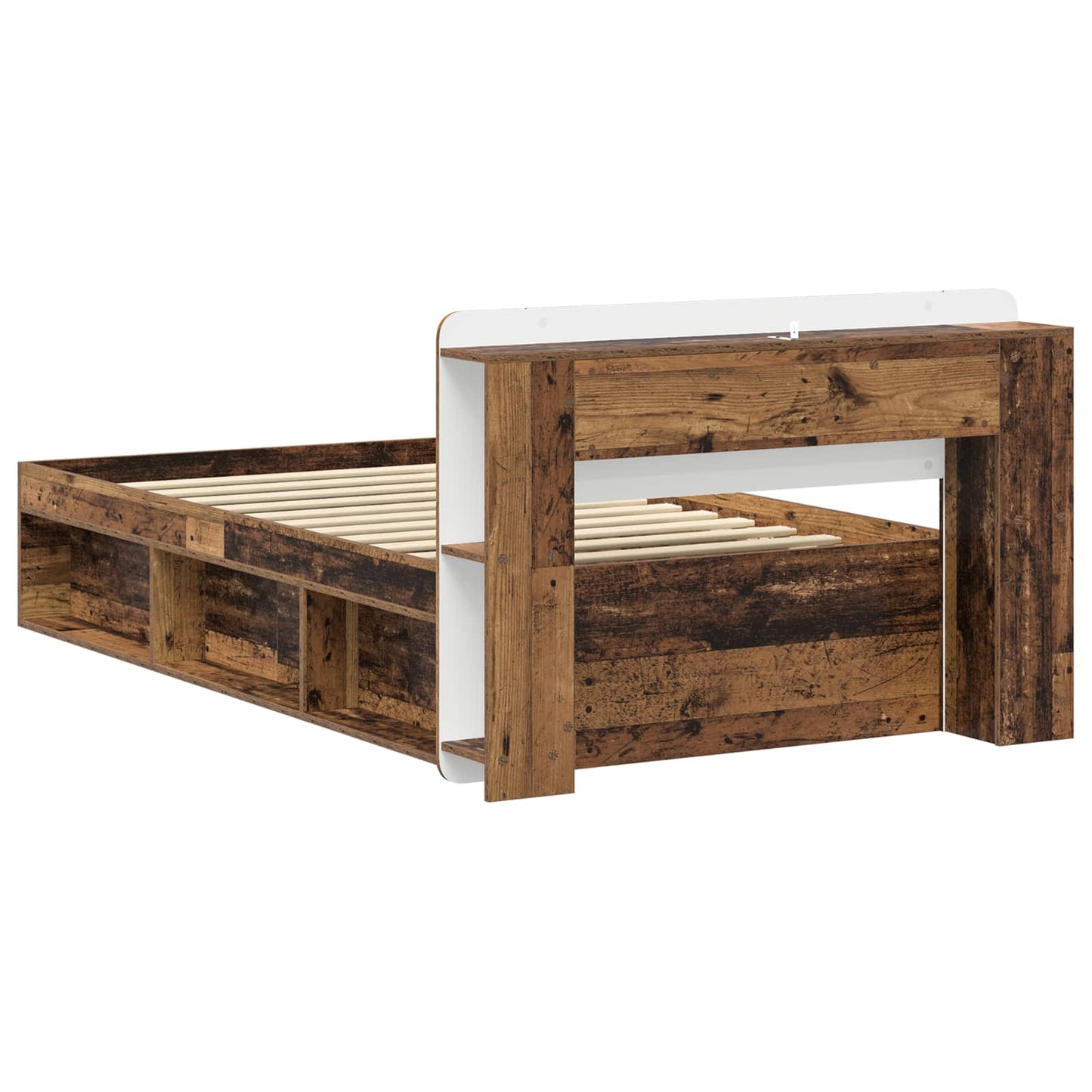 Bed Frame with Storage Old Wood 90 x 190 cm Engineered Wood