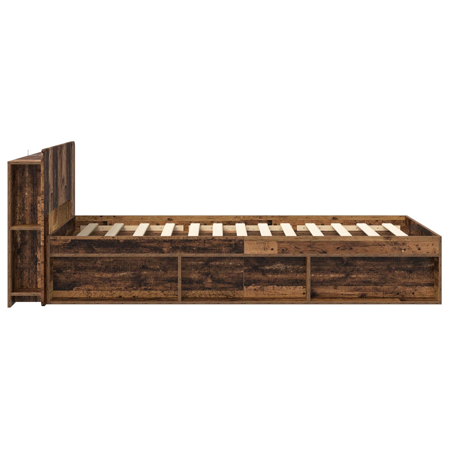 Bed Frame with Storage Old Wood 90 x 190 cm Engineered Wood