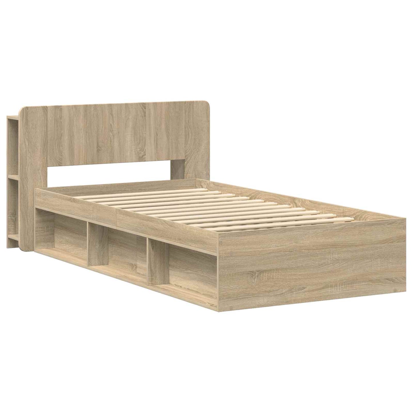 Bed Frame with Storage Sonoma Oak 90 x 190 cm Engineered Wood