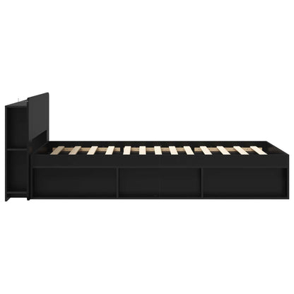 Bed Frame with Storage Black 100 x 200 cm Engineered Wood