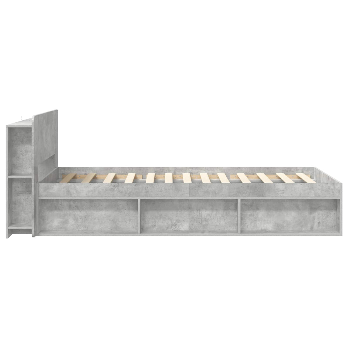 Bed Frame with Storage Concrete Grey 100 x 200 cm