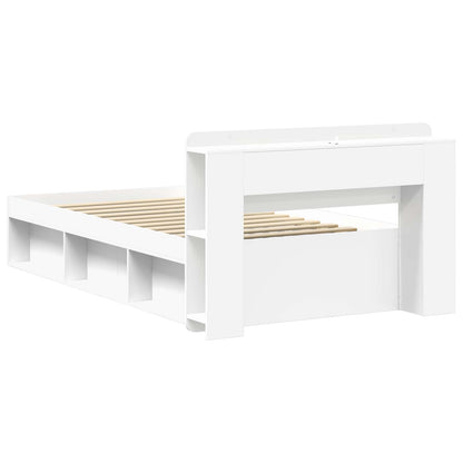 Bed Frame with Storage White 100 x 200 cm Engineered Wood