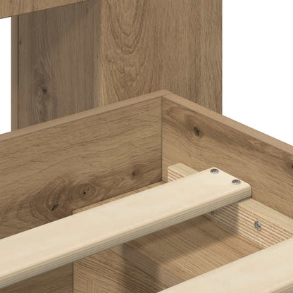 Bed Frame with Storage Artisan Oak 90 x 200 cm Engineered Wood