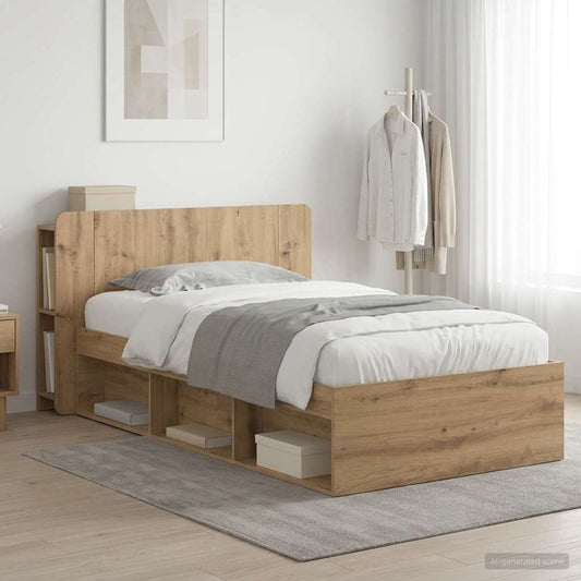 Bed Frame with Storage Artisan Oak 90 x 200 cm Engineered Wood