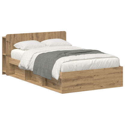 Bed Frame with Storage Artisan Oak 120 x 200 cm Engineered Wood