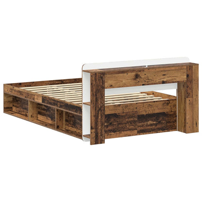 Bed Frame with Storage Old Wood 120 x 200 cm Engineered Wood