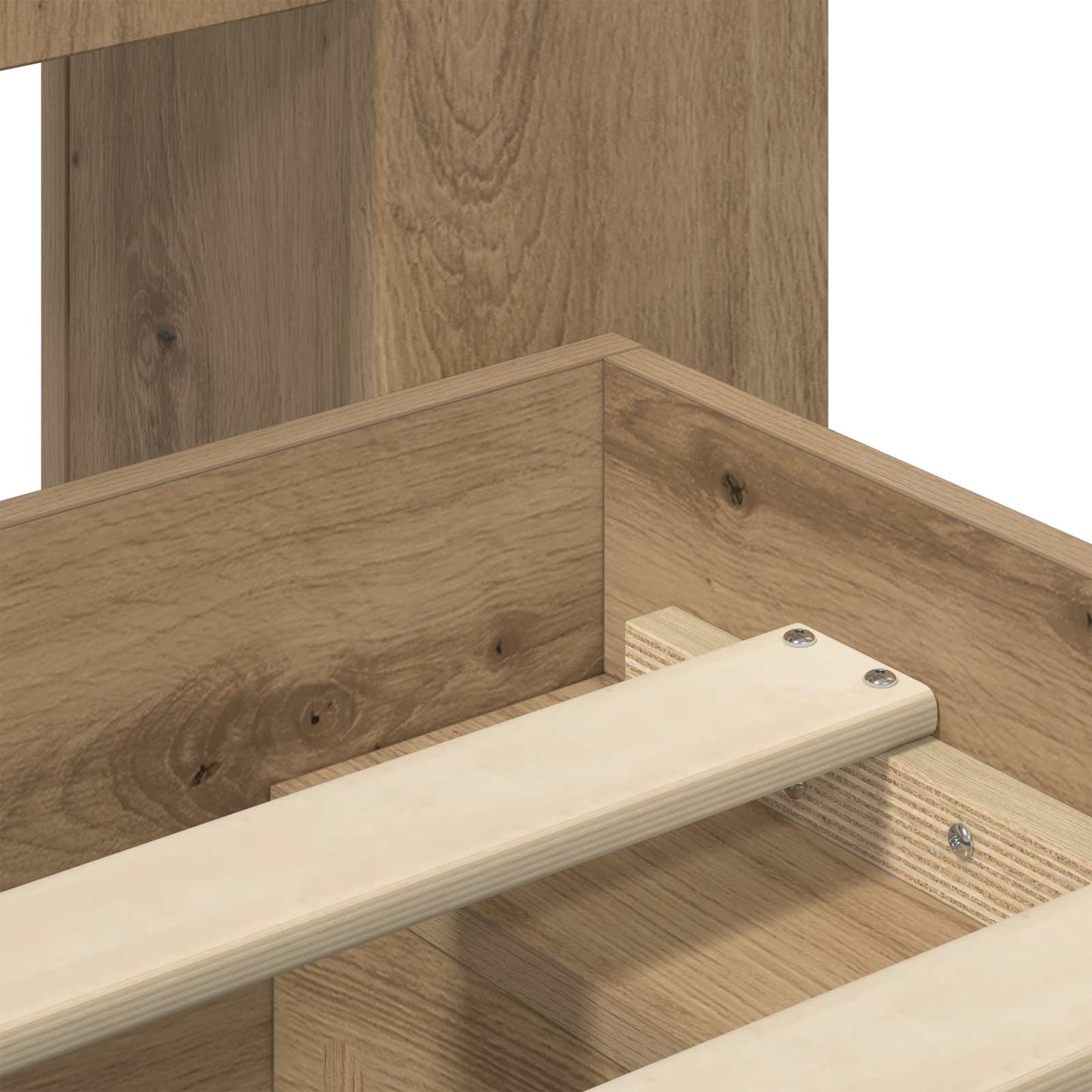 Bed Frame with Storage Artisan Oak 135 x 190 cm Engineered Wood