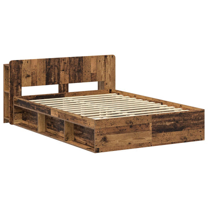 Bed Frame with Storage Old Wood 135 x 190 cm Engineered Wood