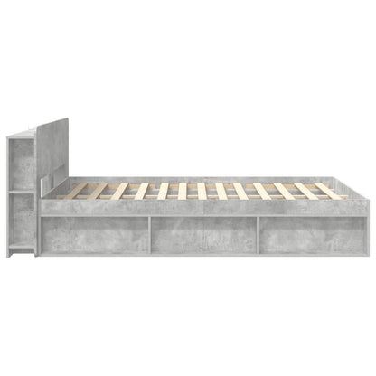 Bed Frame with Storage Concrete Grey 140 x 190 cm