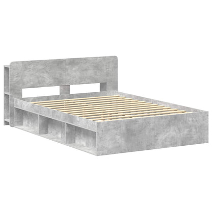 Bed Frame with Storage Concrete Grey 140 x 200 cm