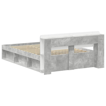 Bed Frame with Storage Concrete Grey 140 x 200 cm