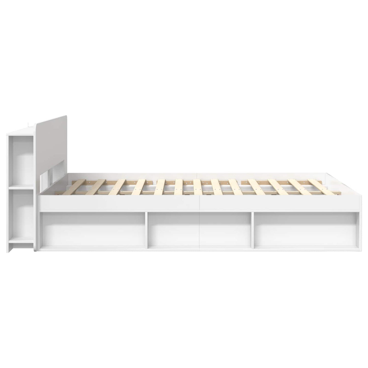 Bed Frame with Storage White 140 x 200 cm Engineered Wood