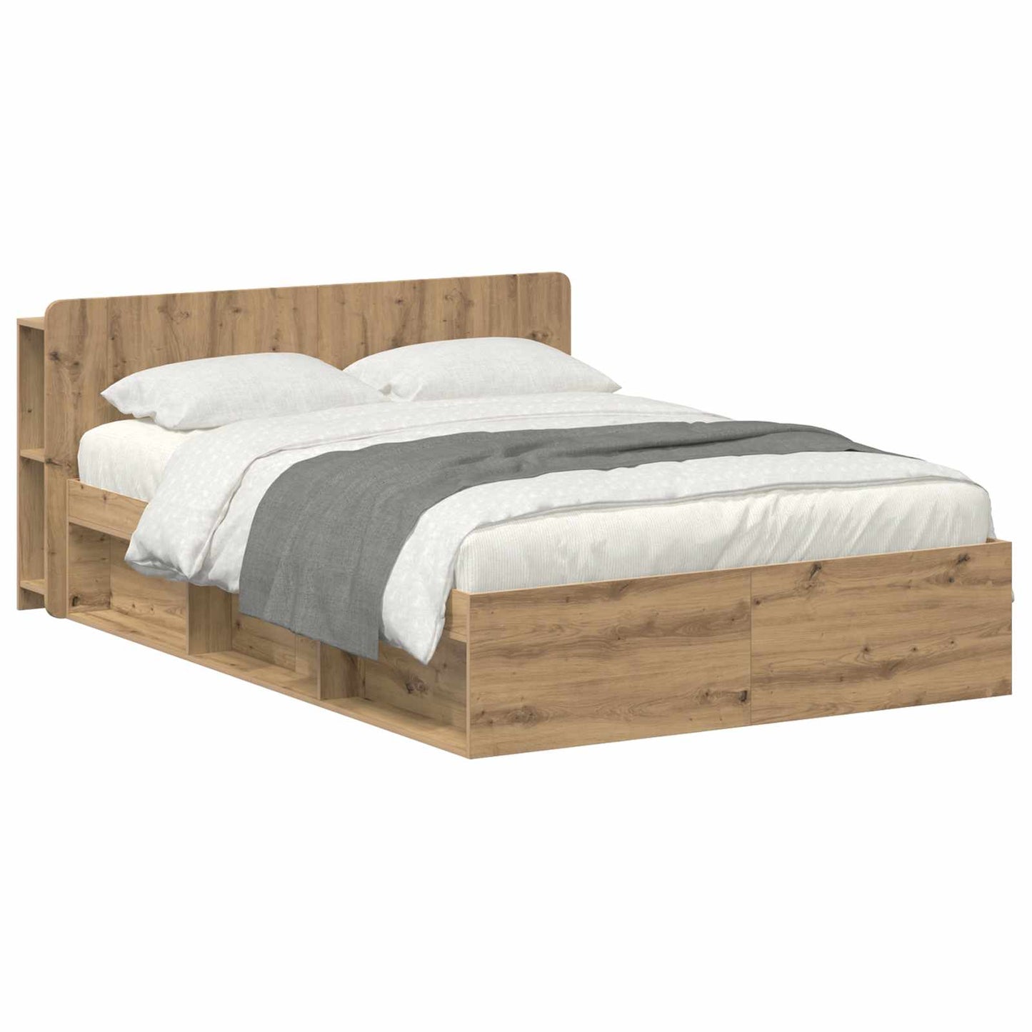 Bed Frame with Storage Artisan Oak 150 x 200 cm Engineered Wood