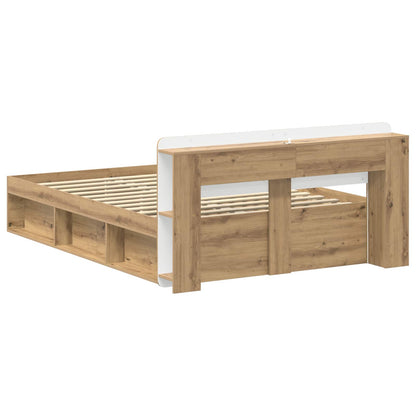 Bed Frame with Storage Artisan Oak 150 x 200 cm Engineered Wood