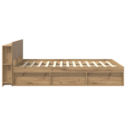 Bed Frame with Storage Artisan Oak 150 x 200 cm Engineered Wood